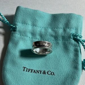 Authentic Tiffany and Co. silver vintage 1837 ring size 4.5